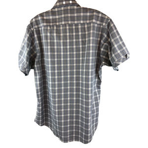 Michelsons Studio London Men's Sz Large Short Sleeve Blue Check Shirt Chest 46"